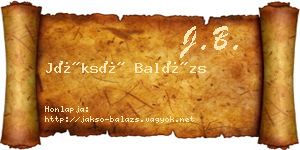 Jáksó Balázs névjegykártya